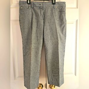 Cotton cropped pants, stripped,  size 10
